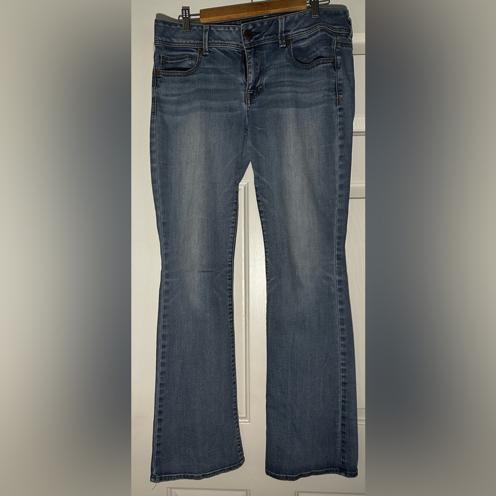 American Eagle Blue Flare Wide Leg Jeans
